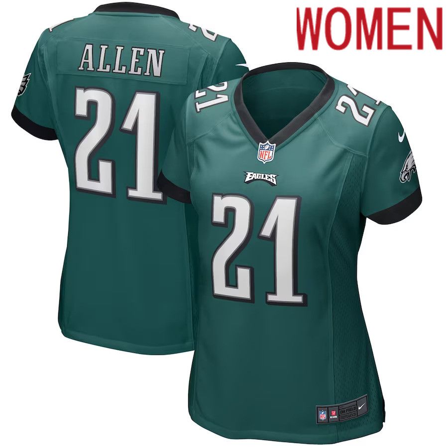 Women Philadelphia Eagles 21 Eric Allen Nike Midnight Green Game Retired Player NFL Jersey